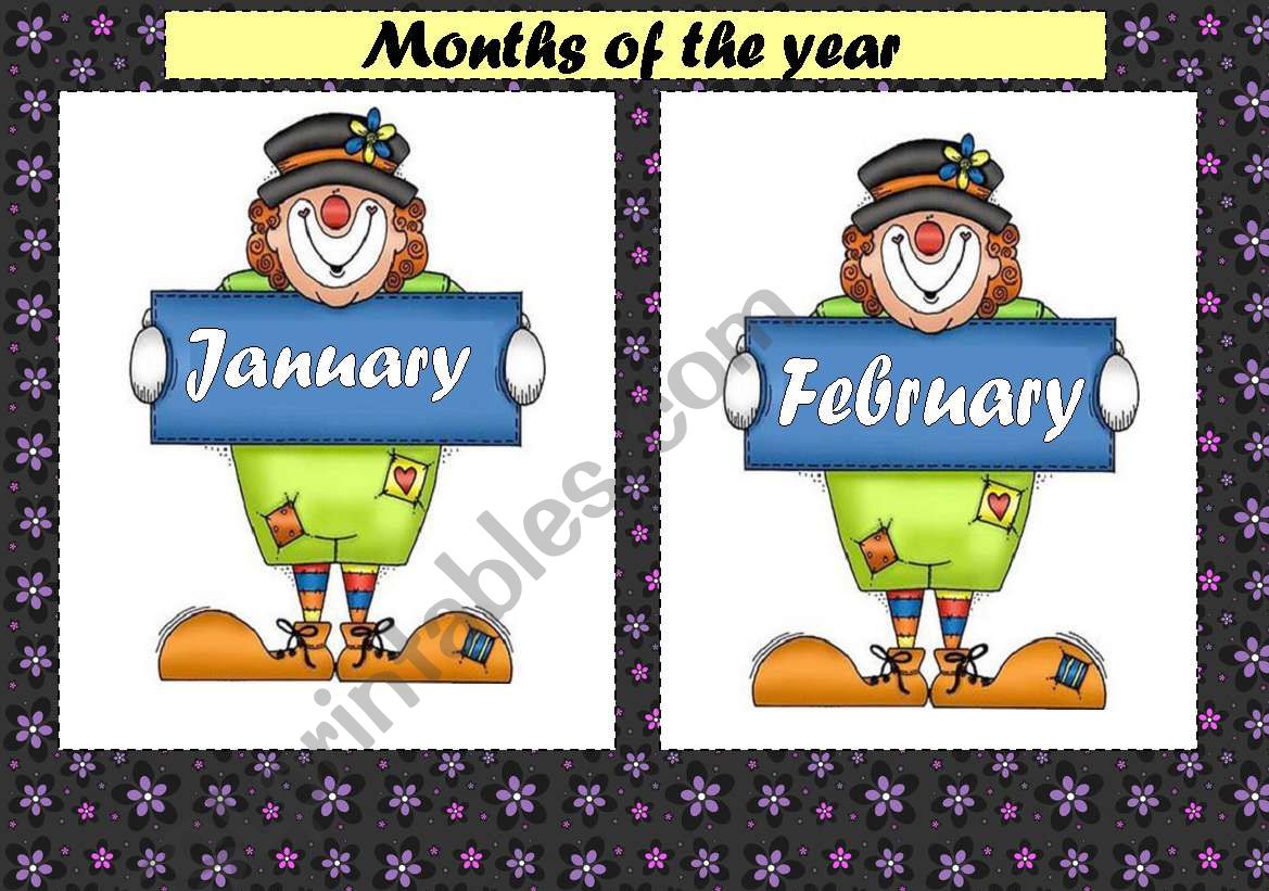 MONTHS - FLASH CARDS worksheet