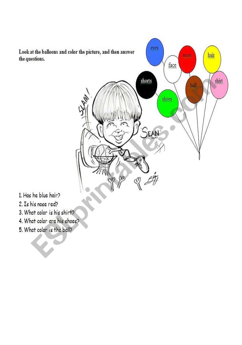 colors worksheet