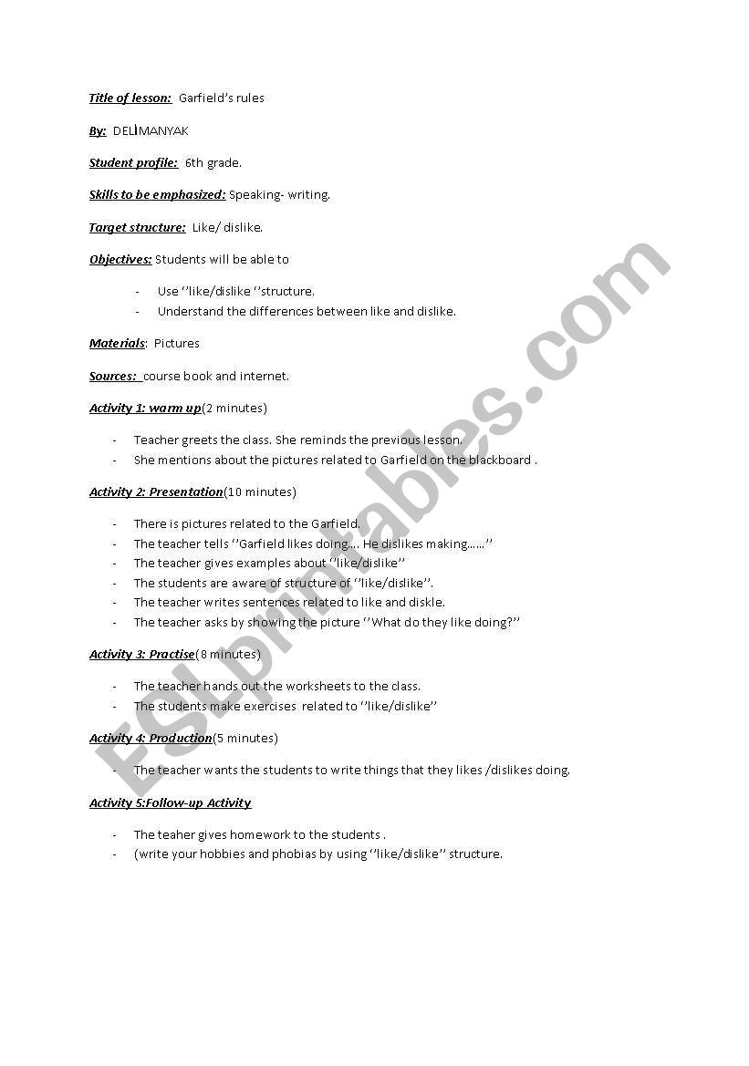 lesson plan worksheet