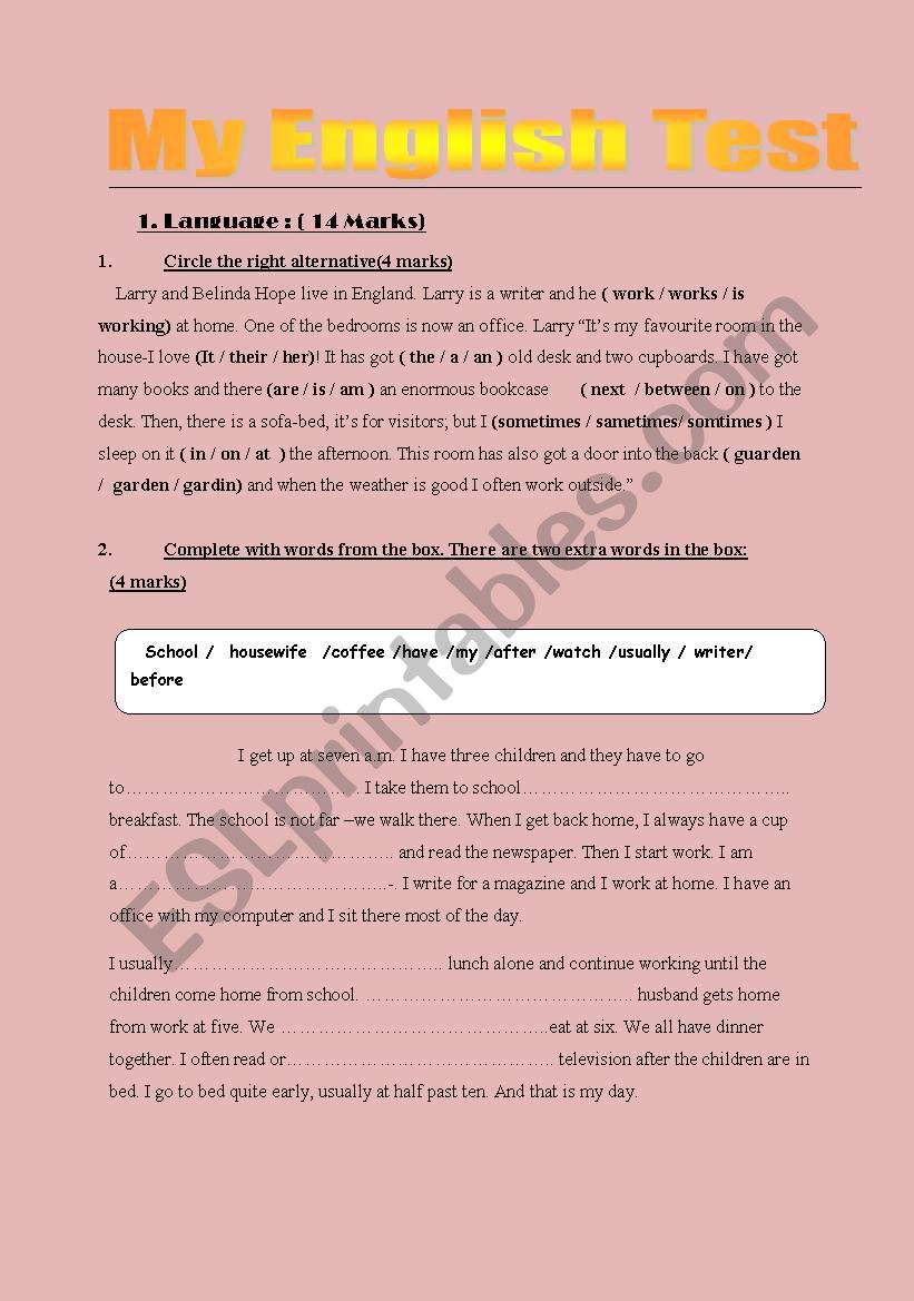 grammar activities worksheet