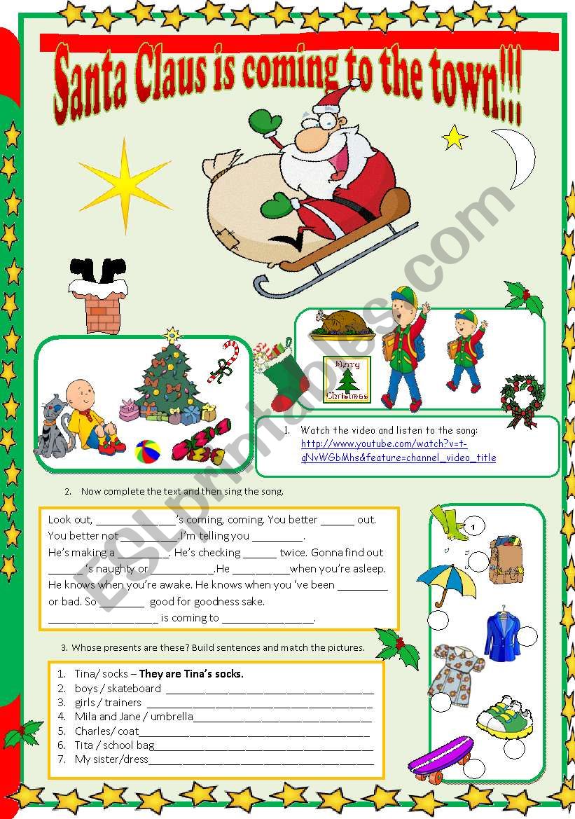  Song - SantaÂ´s coming to the town .