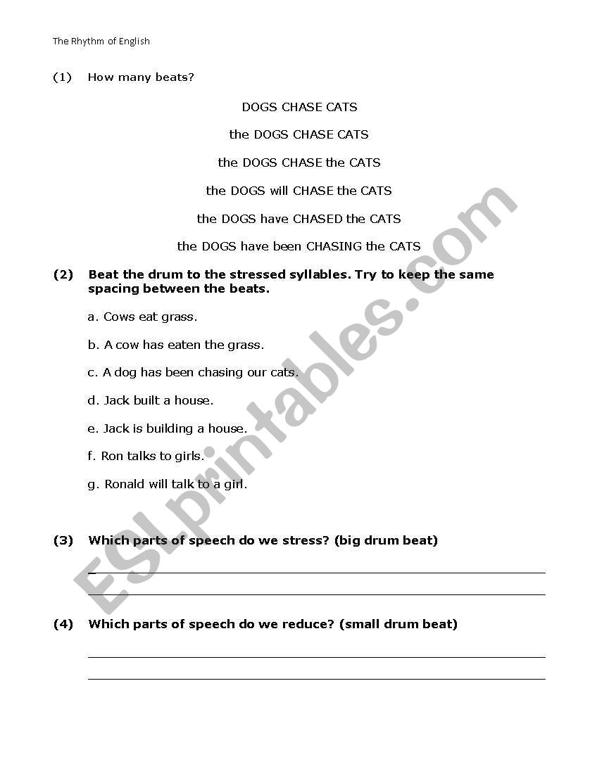 The Rhythm of English worksheet