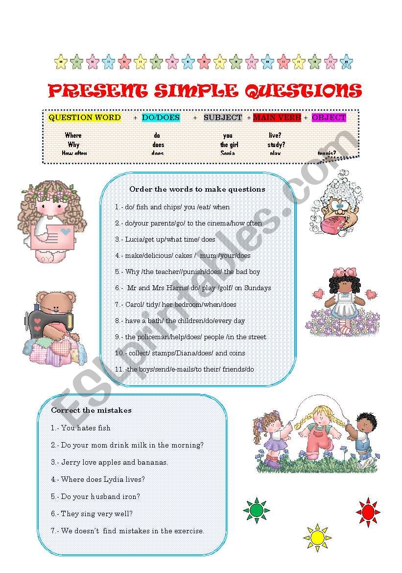 present simple worksheet