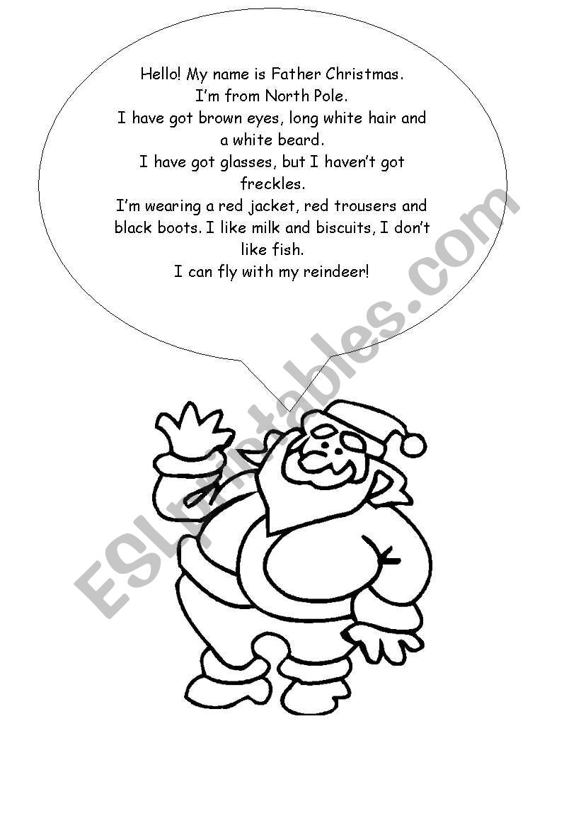 Father Christmas worksheet