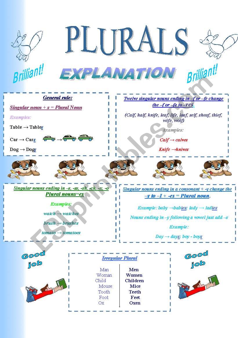 Plurals worksheet