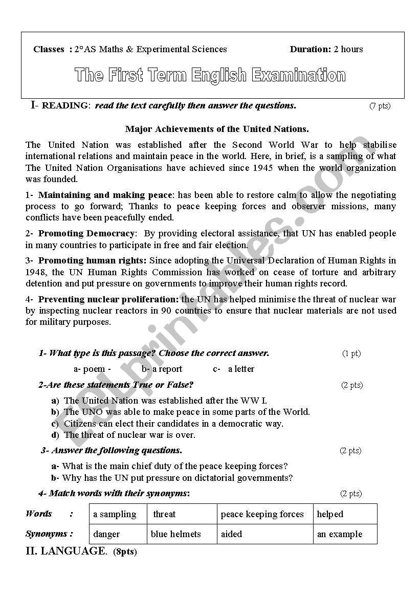 Martin Luther King worksheet