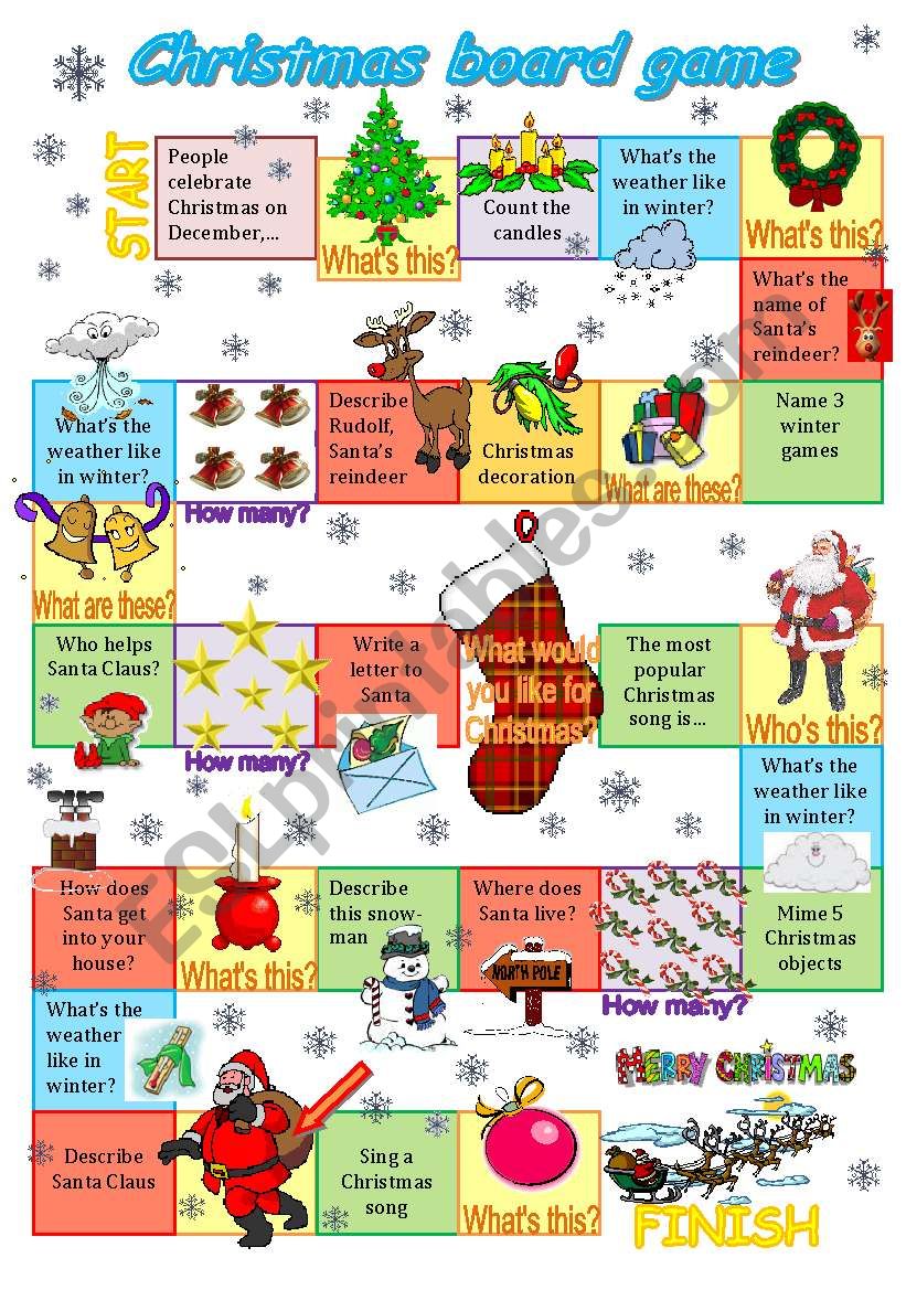 Christmas board game (2011) worksheet