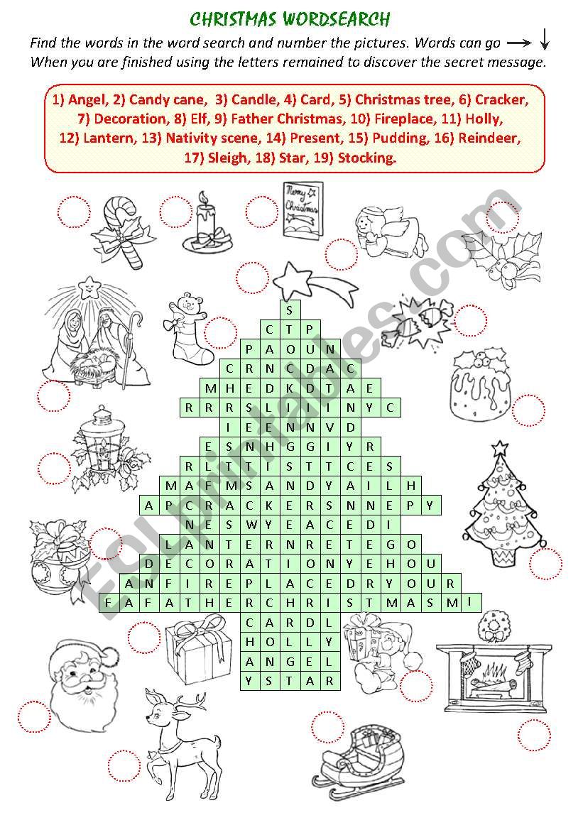 CHRISTMAS  WORDSEARCH worksheet