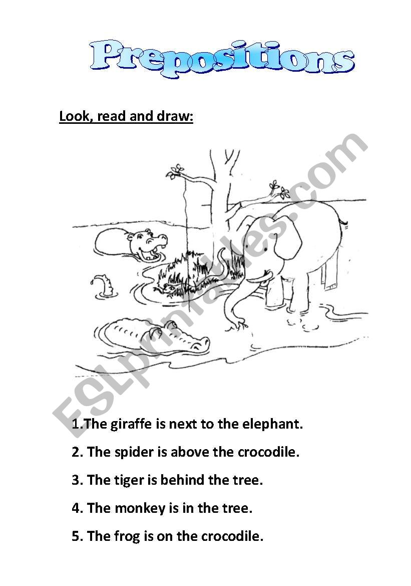 Prepositions worksheet