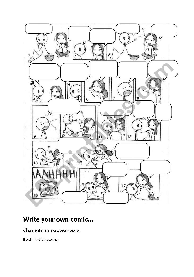 writing your own comic worksheet