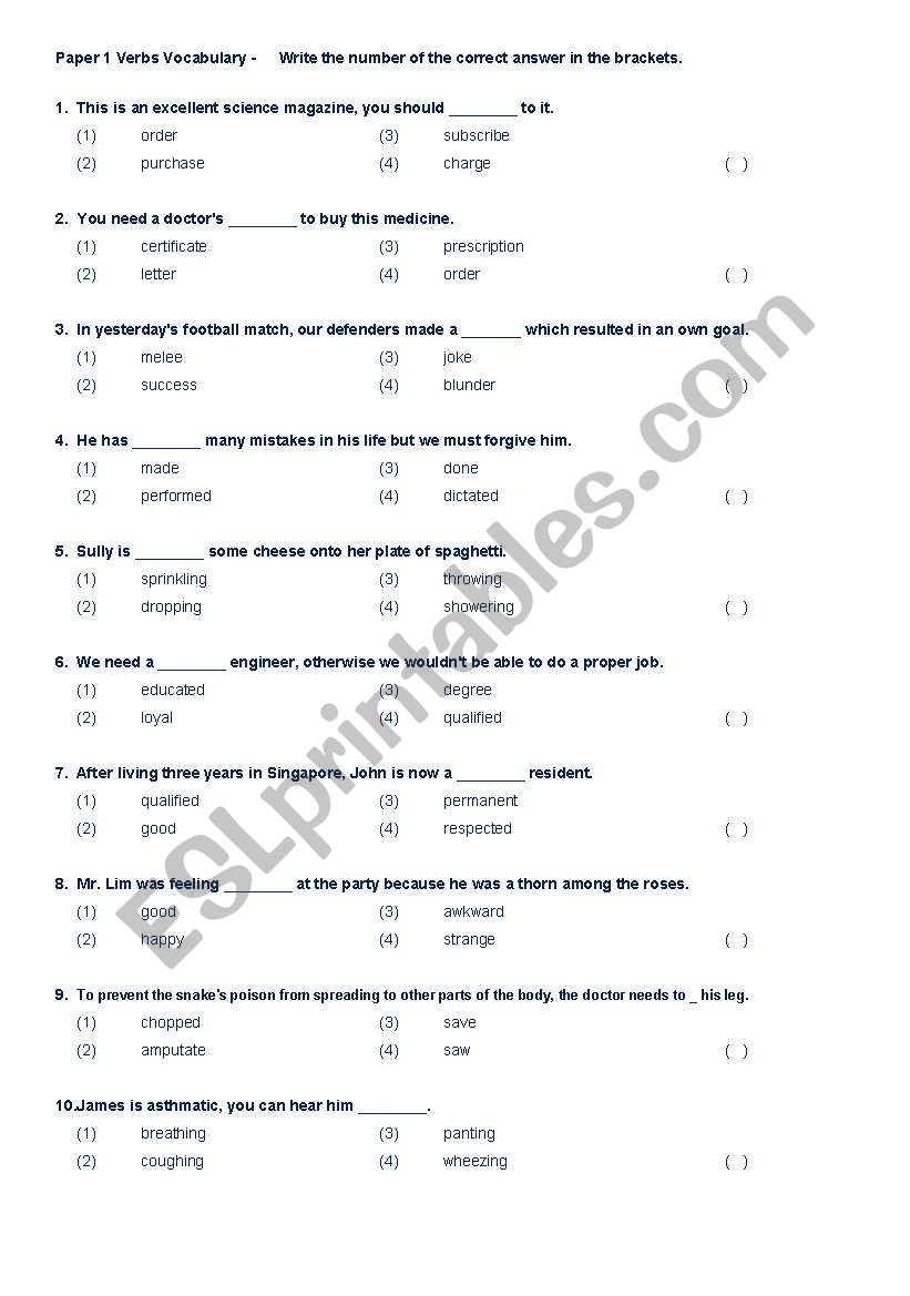 Grammar Primary 6 worksheet