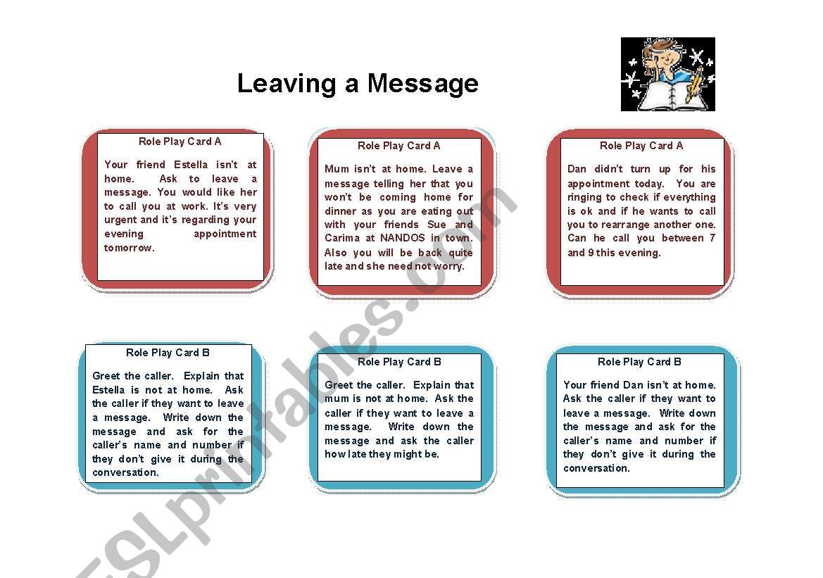 LEAVING A MESSAGE worksheet