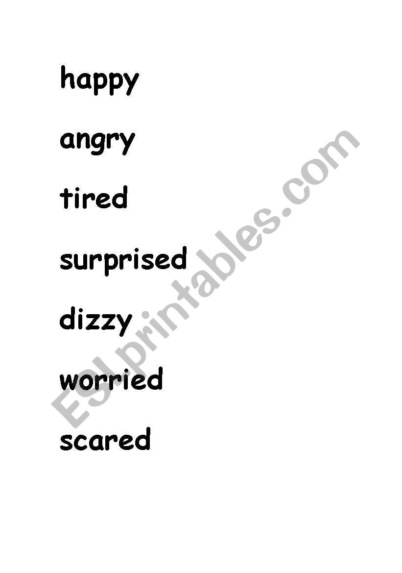 Feelings Flashcards and labels