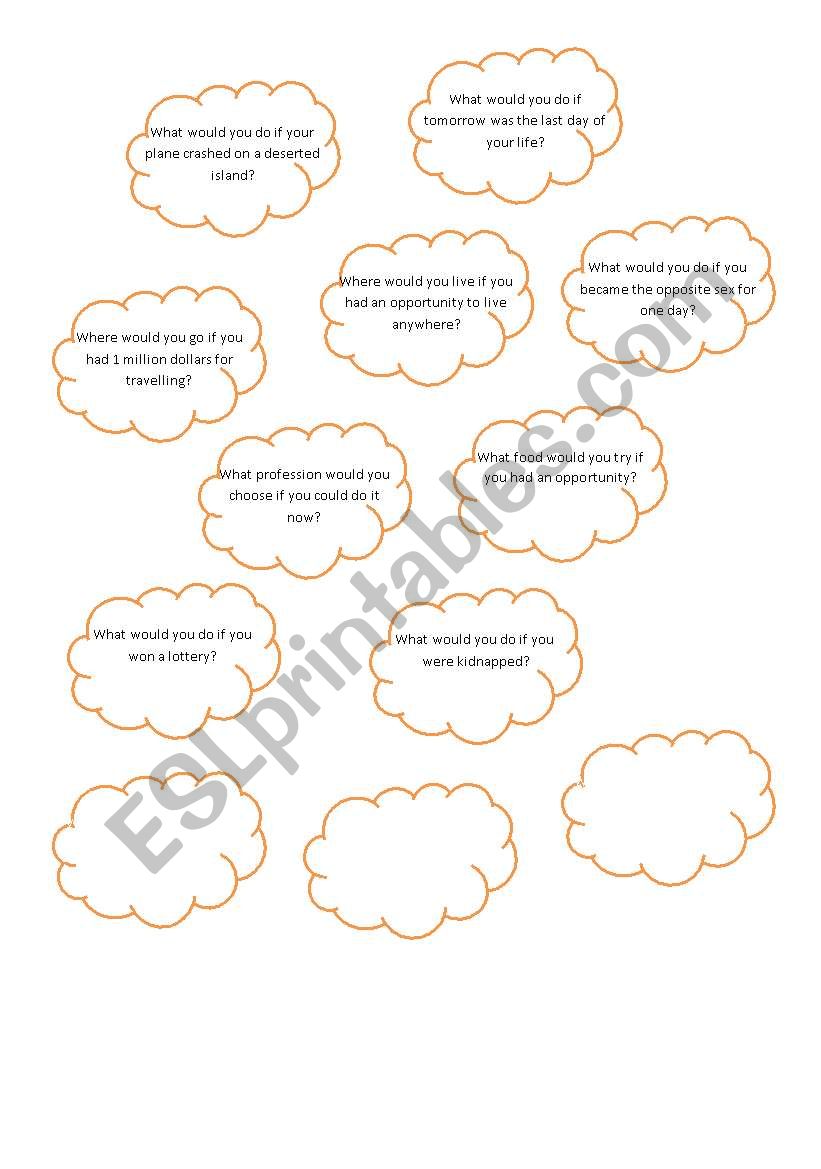 Second conditional speaking worksheet