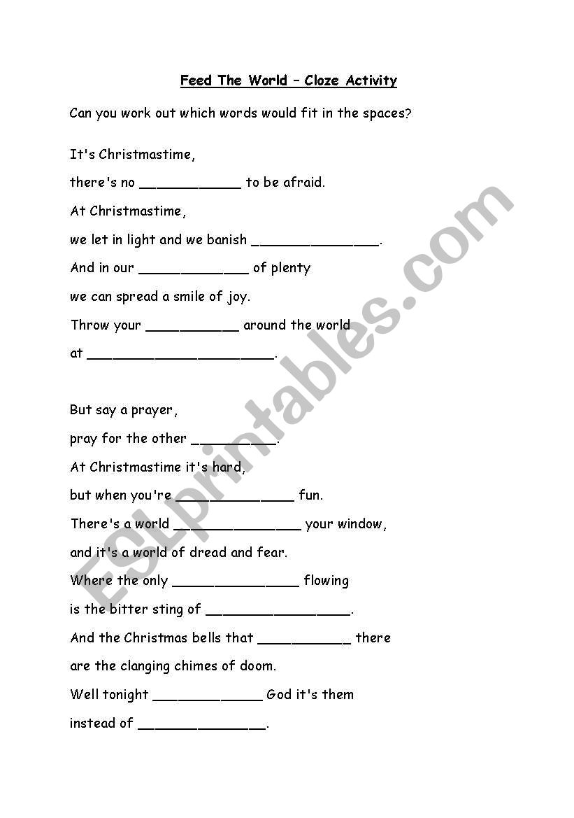 Do They Know its Christmas? worksheet