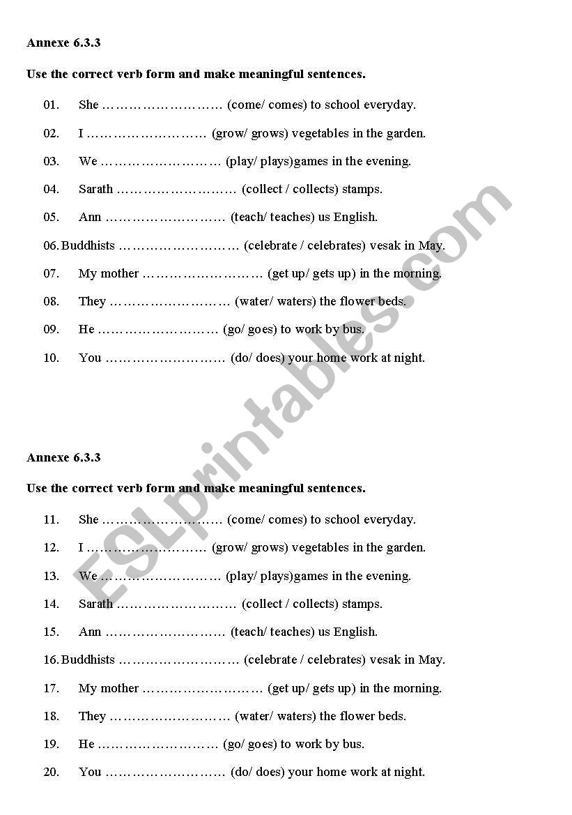 Test your knowledge on Simple Present Tense