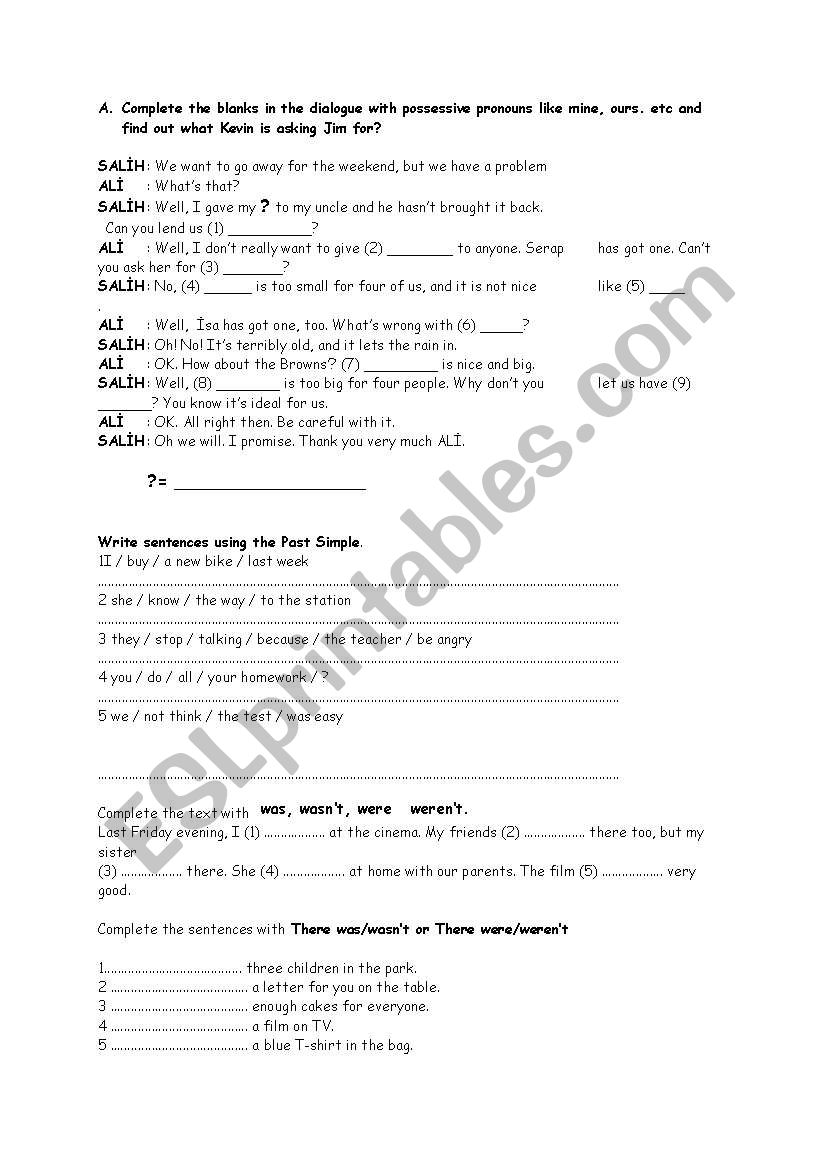 simple past tense worksheet