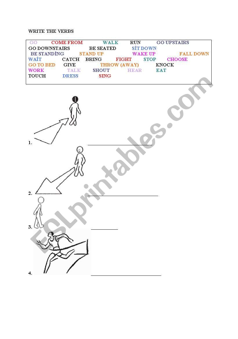 actionverbs worksheet