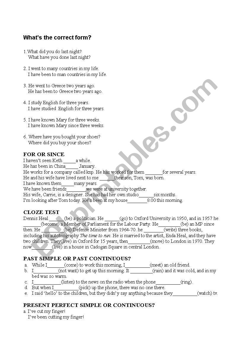 ENGLISH GRAMMAR worksheet