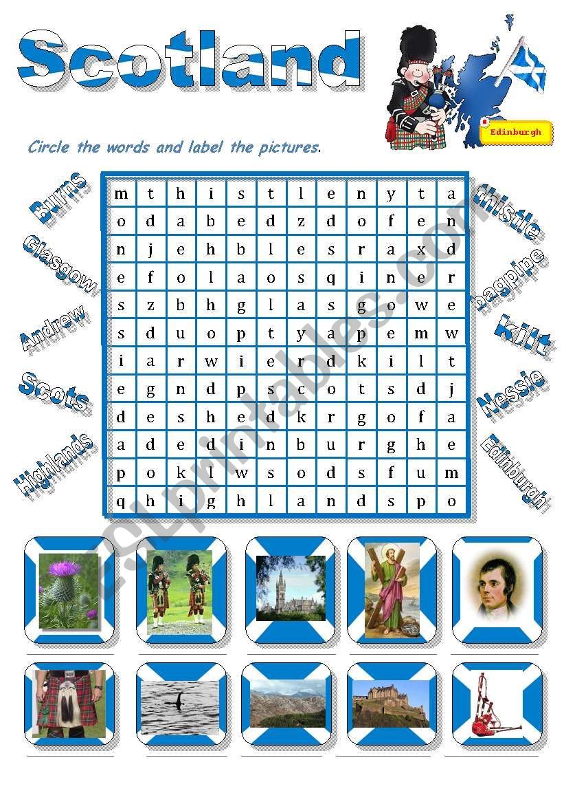 Scotland-a wordsearch for young learners