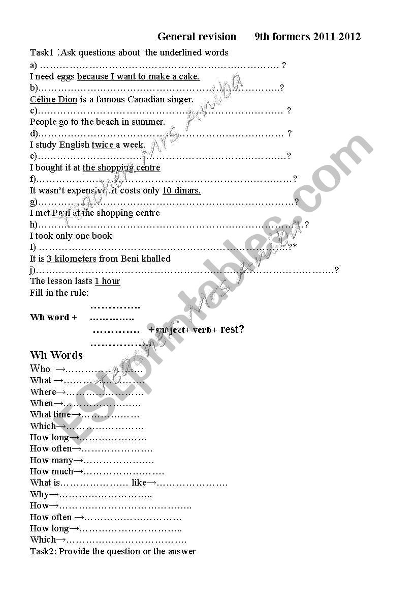 grammar review worksheet