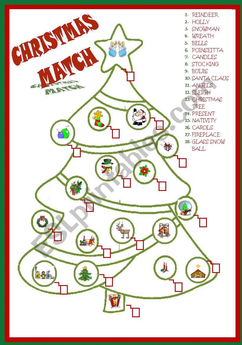 CHRISTMAS TREE MATCH *editable*