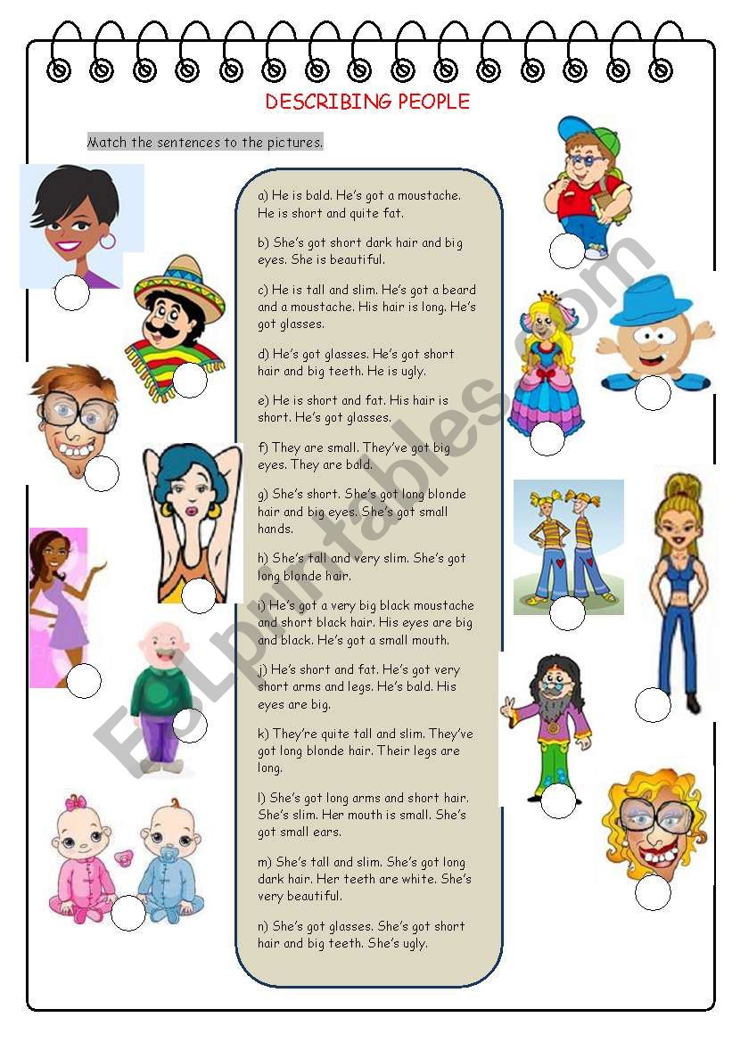 Describing People worksheet