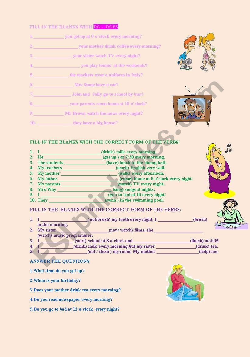 SIMPLE PRESENT  TENSE FOR BEGINNERS :)
