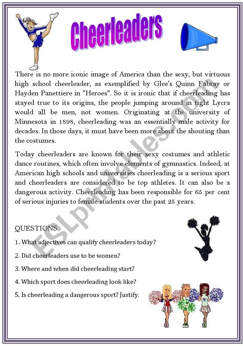 Cheerleading. Reading comprehension nÂ° 4 with KEYS