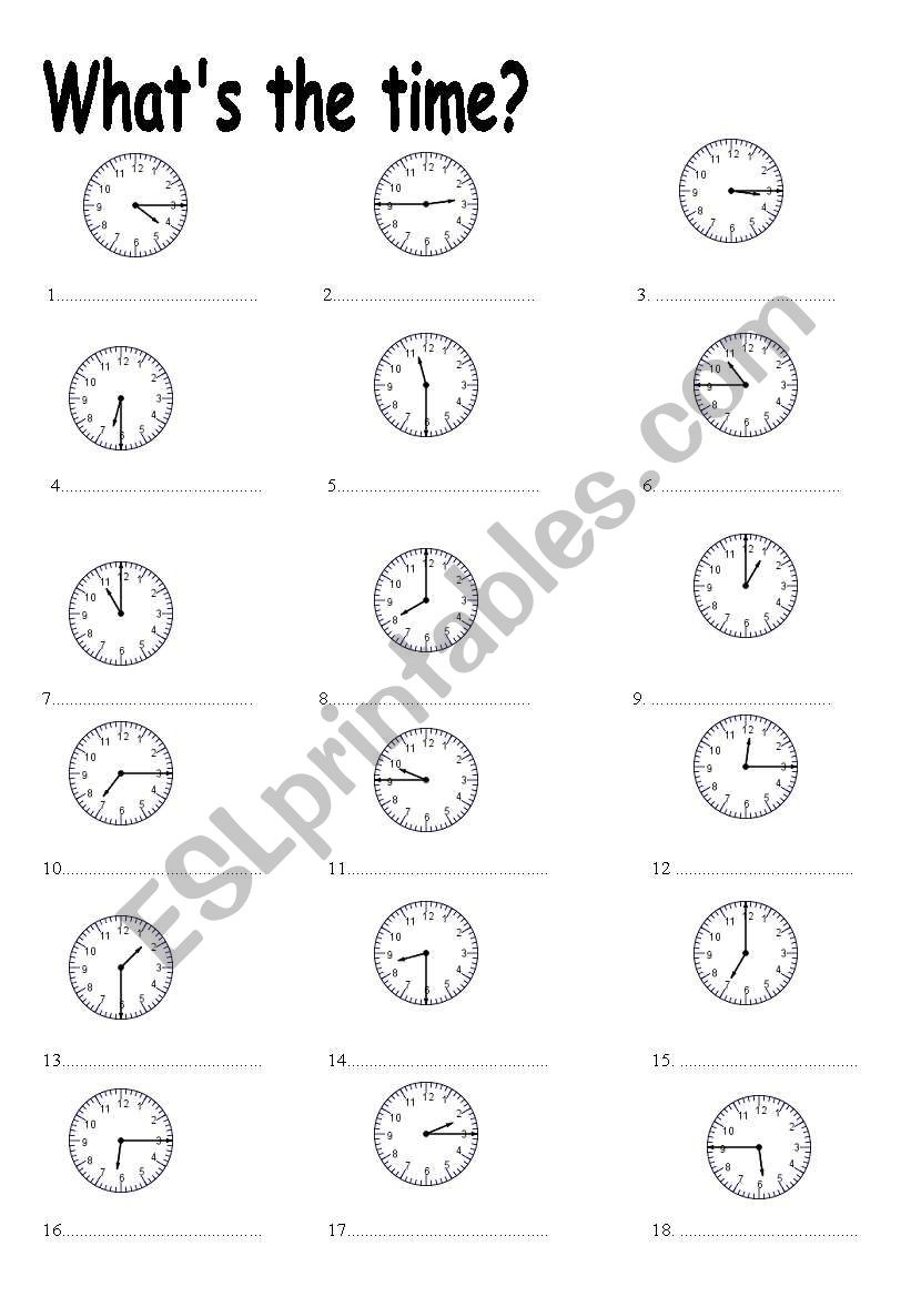 TELLING THE TIME worksheet