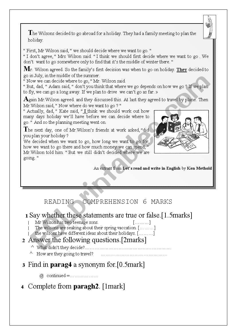 test 8th grade worksheet