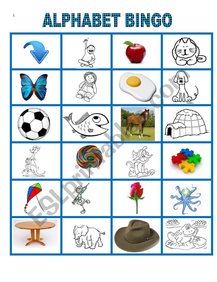 The Alphabet BINGO. Part 1 worksheet