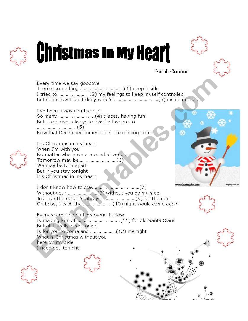 CHRISTMAS IN MY HEART worksheet