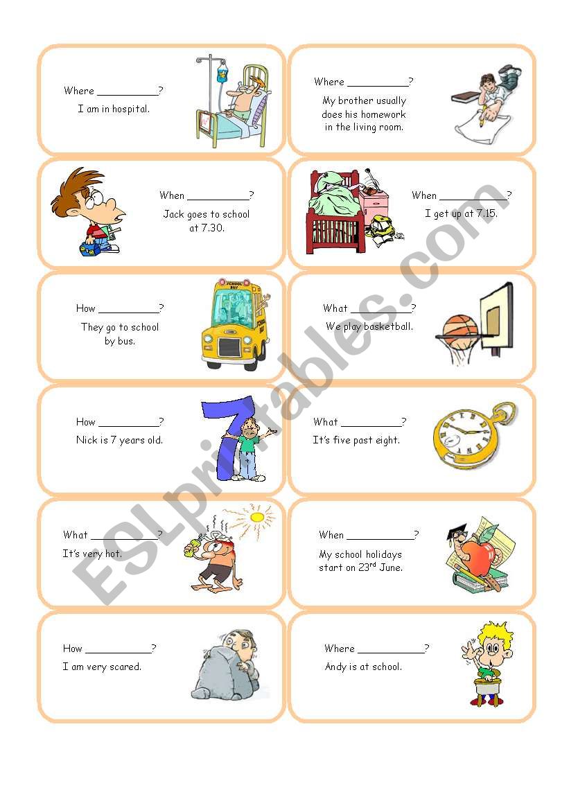 Present Simple Questions Cards - Set 2