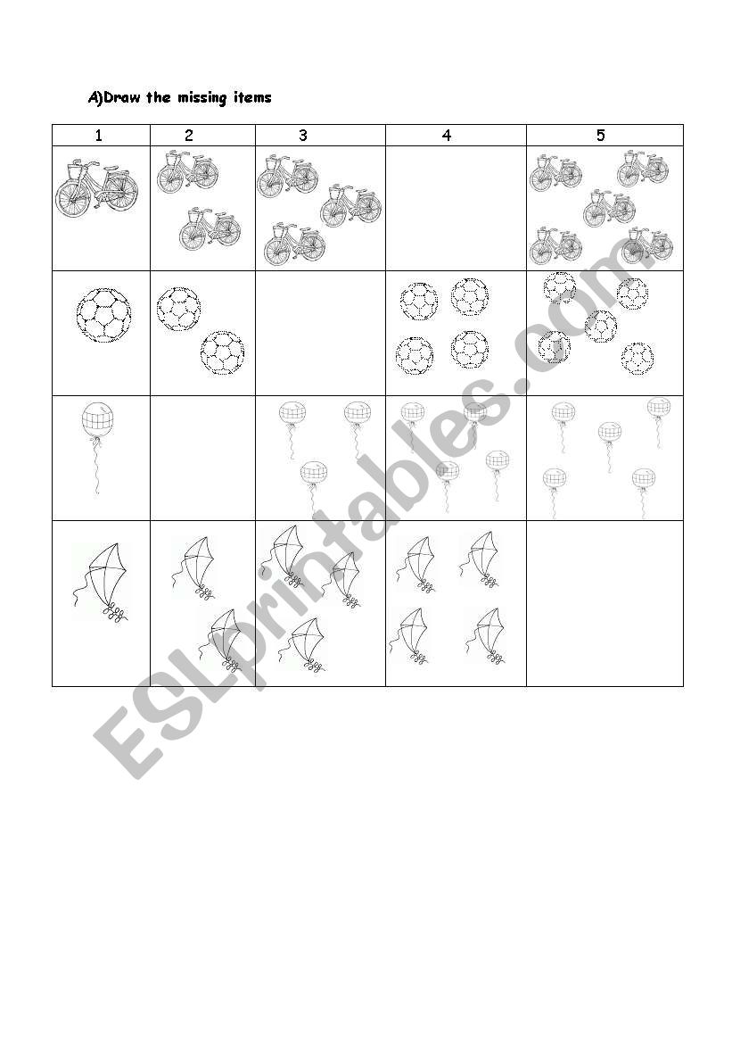 toys with numbers worksheet