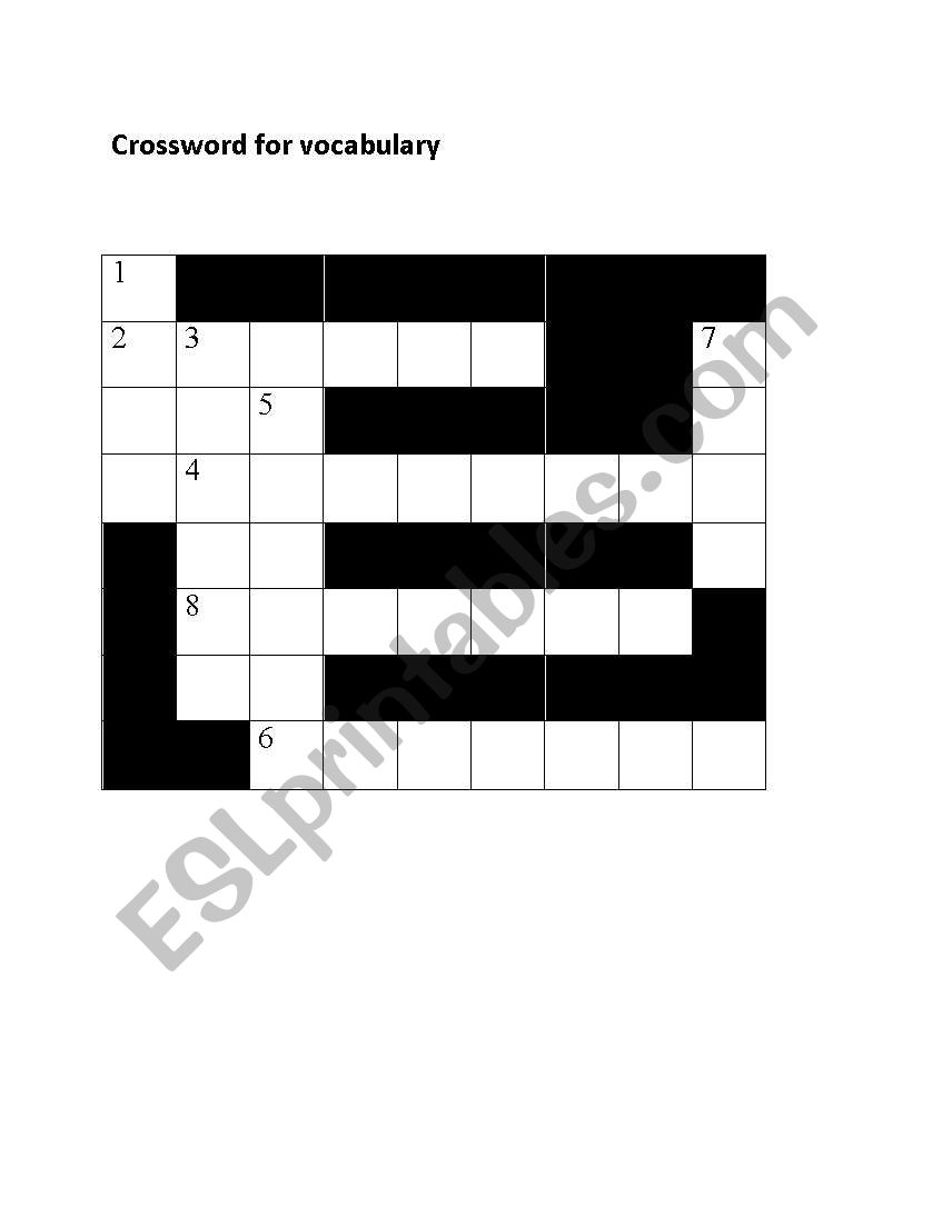 game for vacabulary worksheet