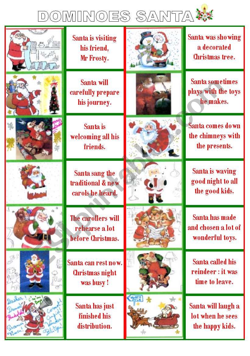 3 more Christmas games - level 2 - : dominoes, memory game and bingo.