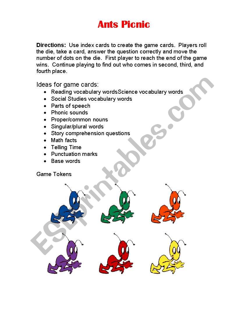 ants worksheet