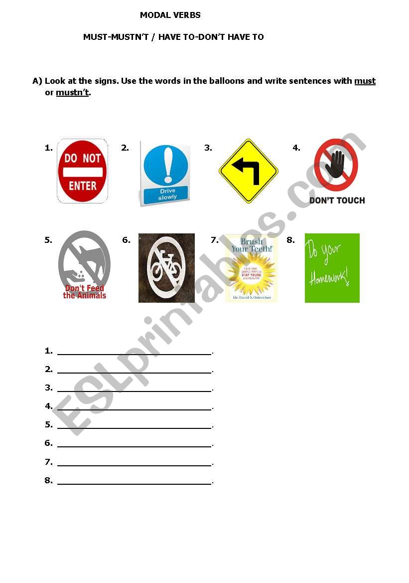 Modal Verbs 2 worksheet