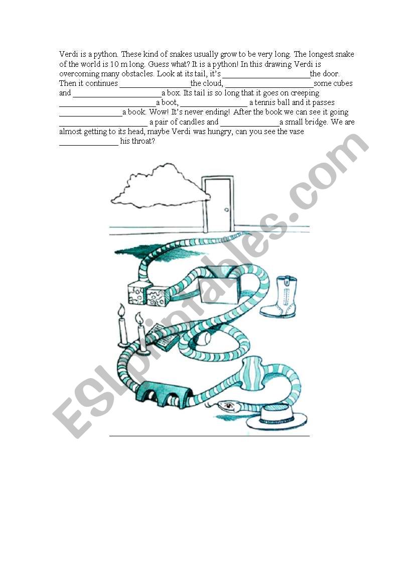Prepositions worksheet