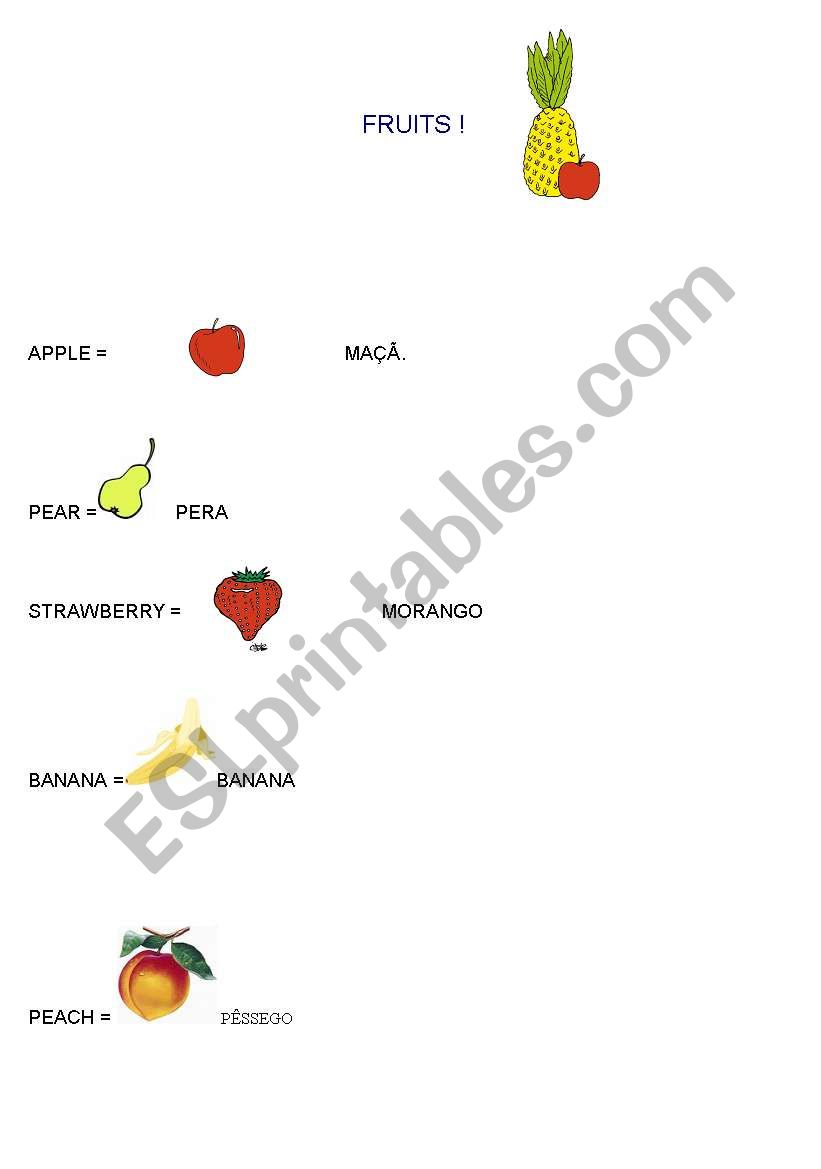 fruits worksheet