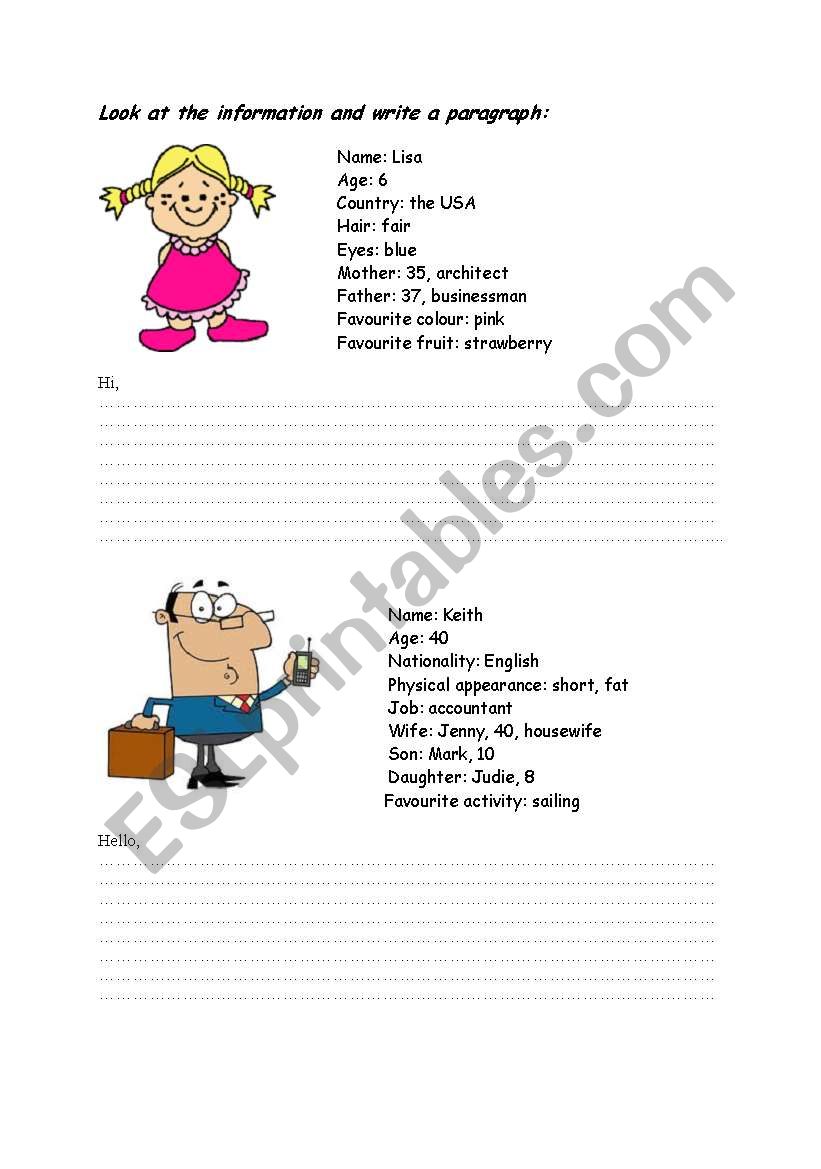 INTRODUCING PEOPLE worksheet