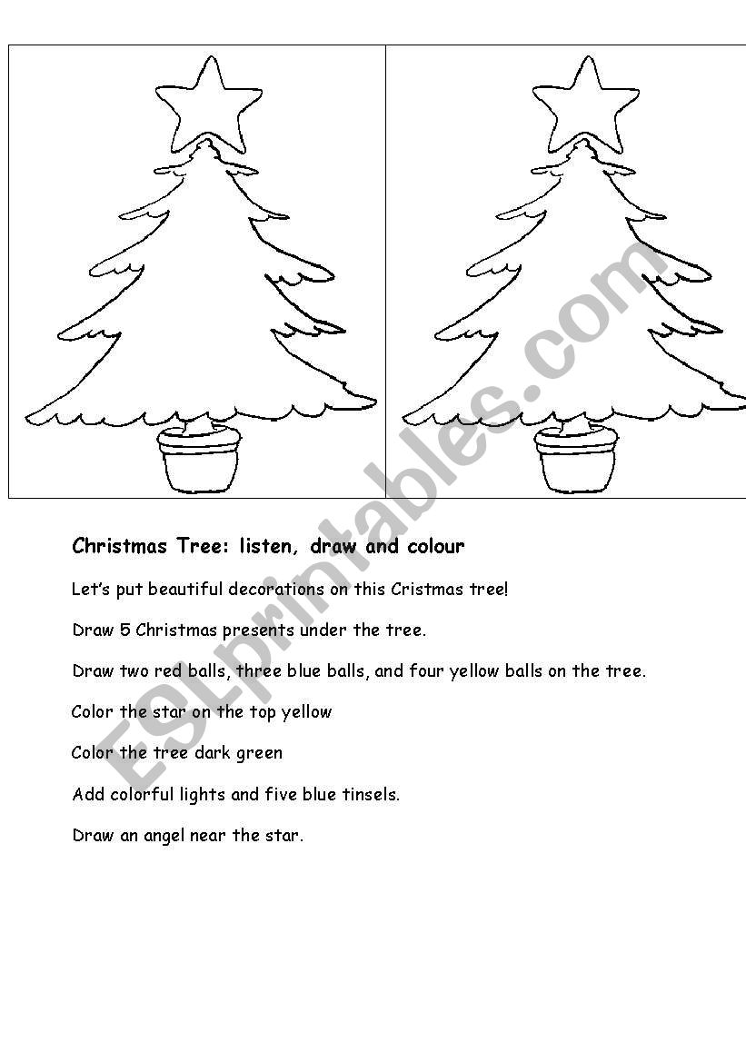 Christmas tree worksheet