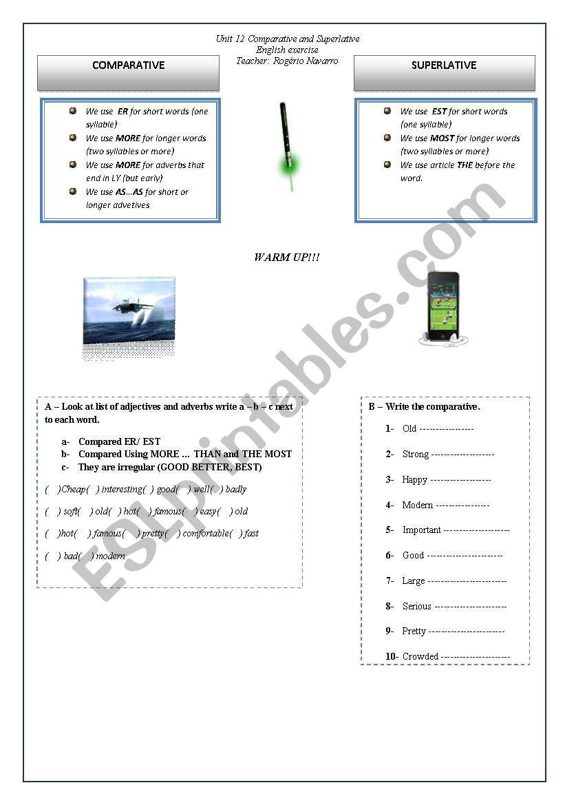 Comparatives and superlatives worksheet