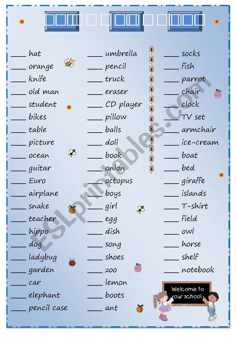 A or AN? worksheet