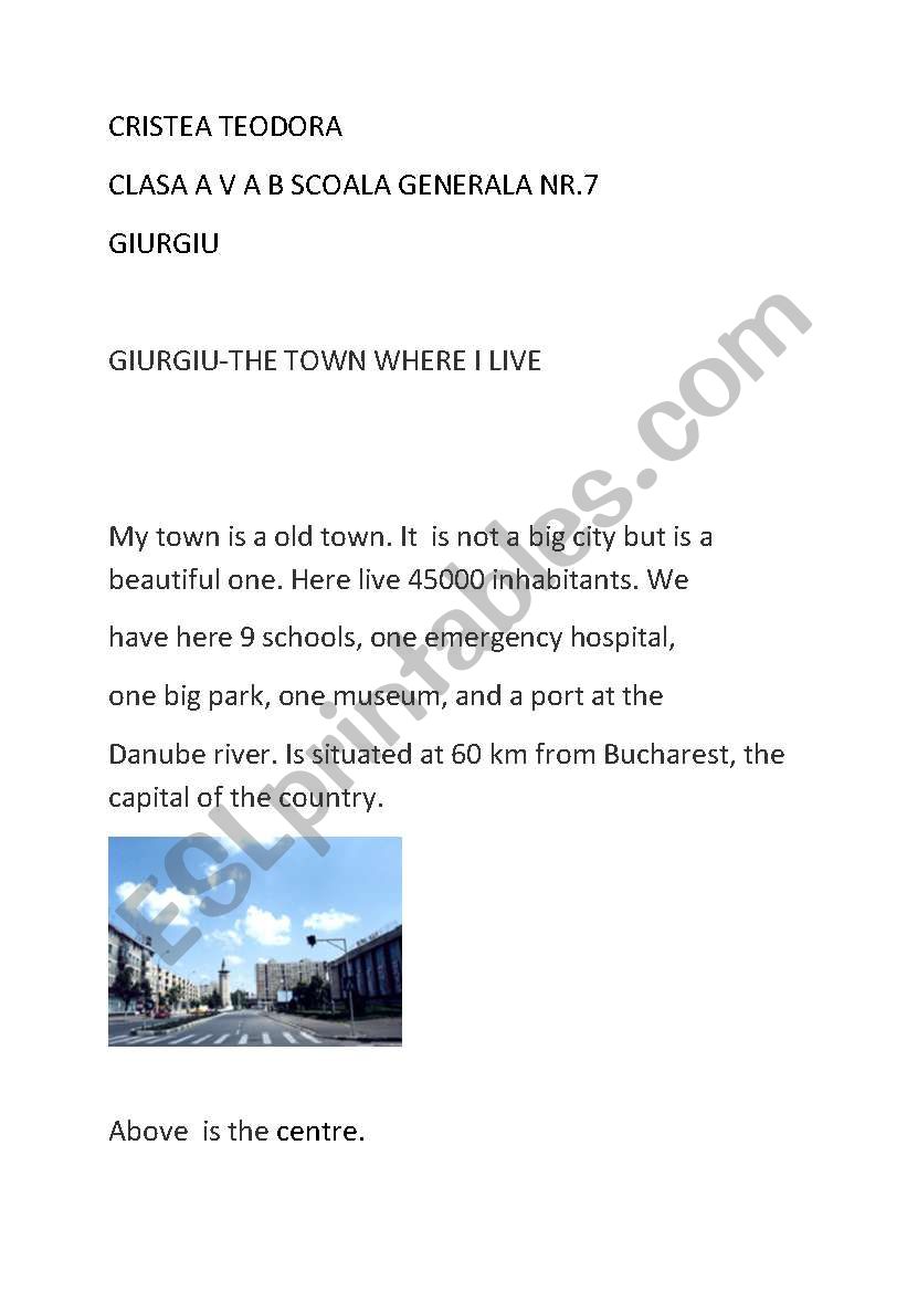 my city worksheet