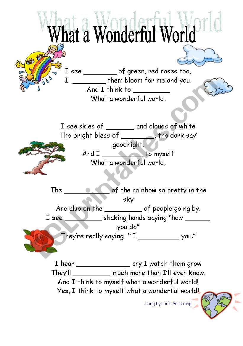 we are the world lyrics singers - ESL worksheet by Flor1801