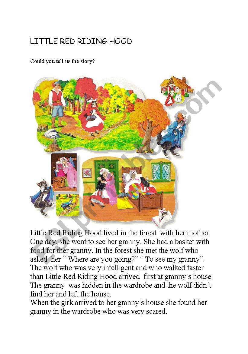 LITTLE RED RIDING  HOOD worksheet