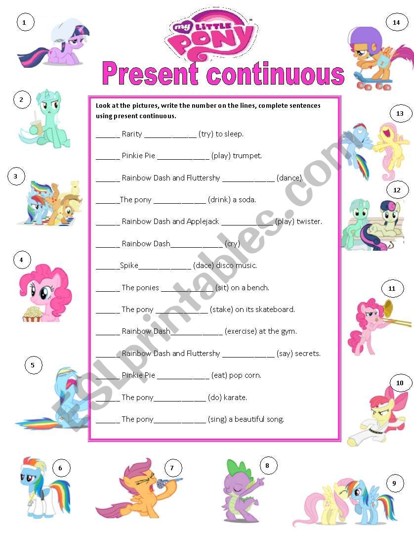 My little pony present continuous