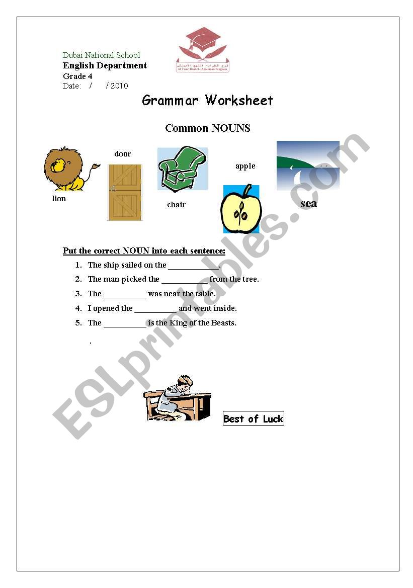 Noun-Worksheet worksheet